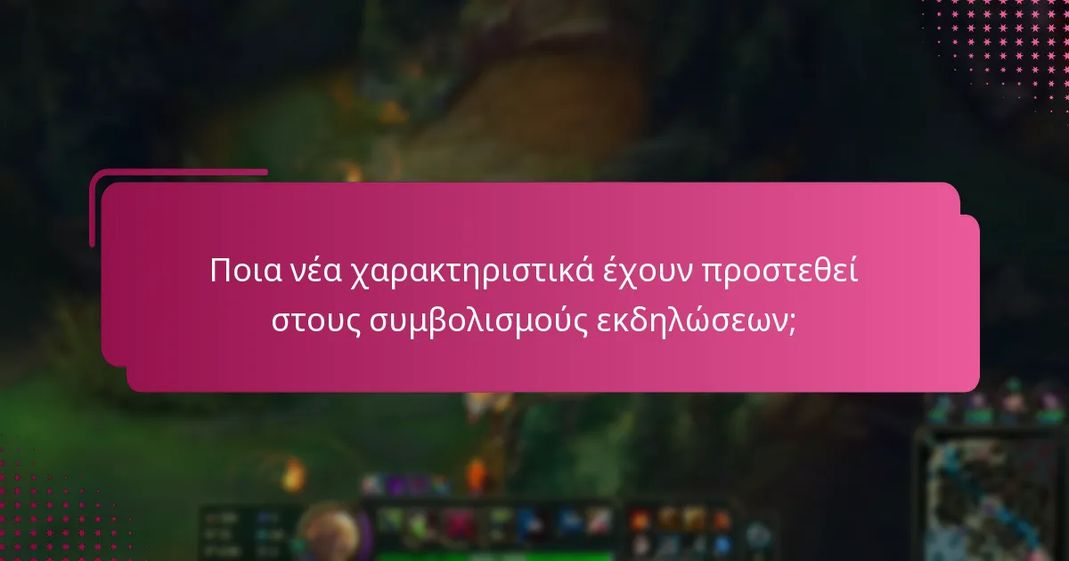 Ποια νέα χαρακτηριστικά έχουν προστεθεί στους συμβολισμούς εκδηλώσεων;